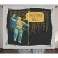 thumbnail image 1 of Ambesonne Astronaut Curtains 2 Panel Set, I Need More Space, 108" x 96", Black Mustard Grey, 1 of 3
