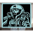 thumbnail image 1 of Ambesonne Astronaut Curtains 2 Panel Set, Female Astronaut, 108" x 108", Teal Black, 1 of 3