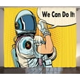 thumbnail image 1 of Ambesonne Astronaut Curtains 2 Panel Set, We Can Do It Space, 108" x 108", Multicolor, 1 of 3