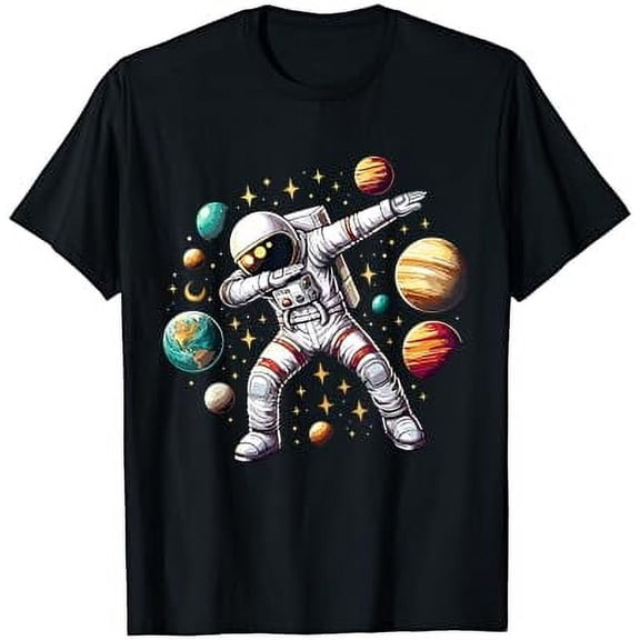 Astronaut Dabbing in Space Cosmic Galaxy Adventure Tee T-Shirt