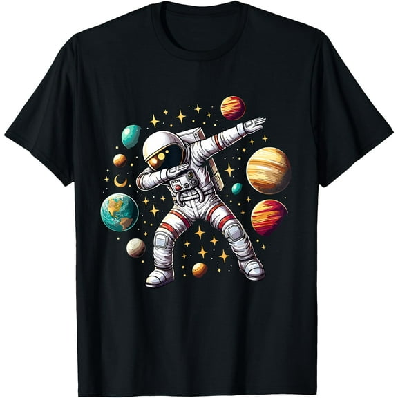 Astronaut Dabbing in Space Cosmic Galaxy Adventure Tee T-Shirt