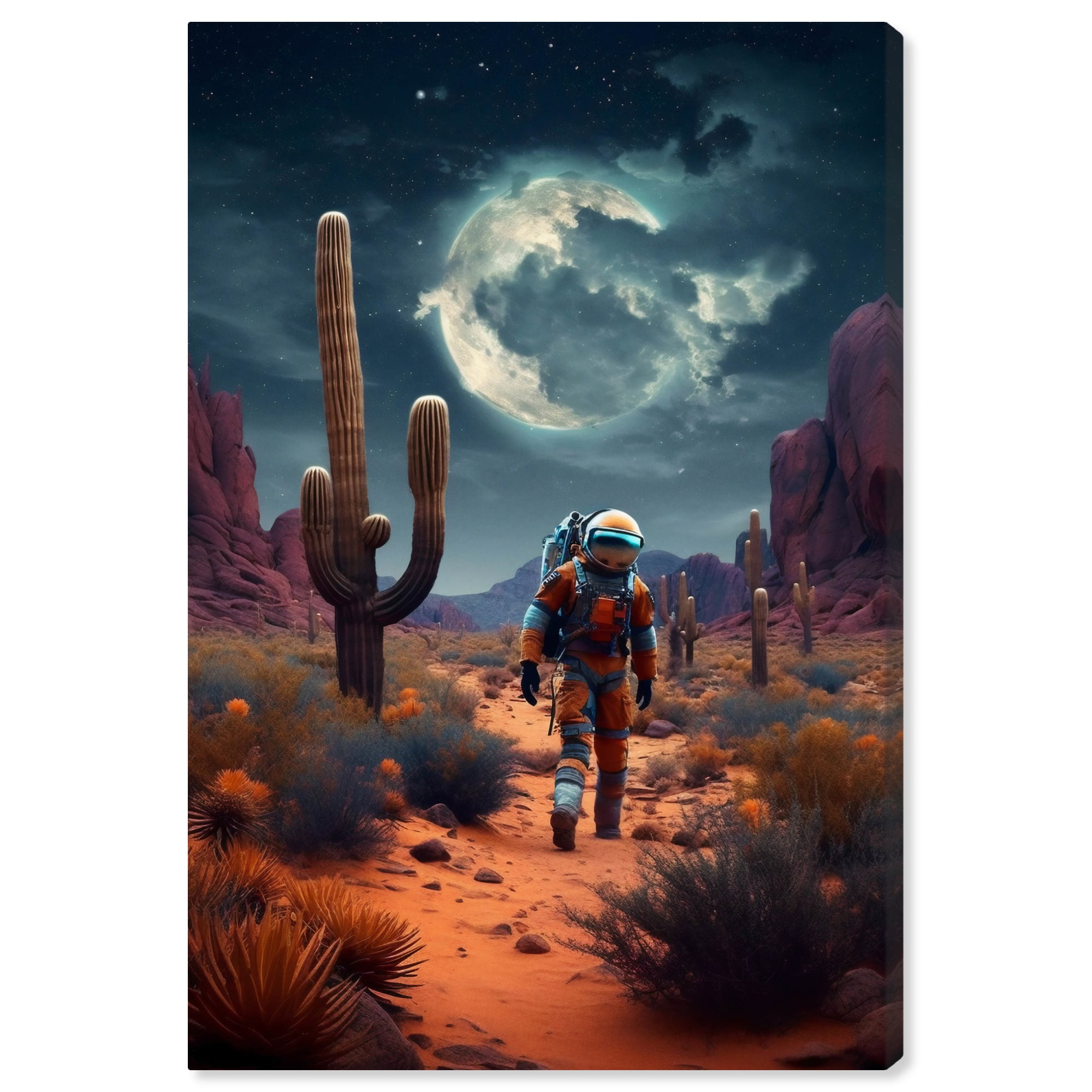 Astronaut Desert Canvas Modern Art by Notoriart, 10" x 15"