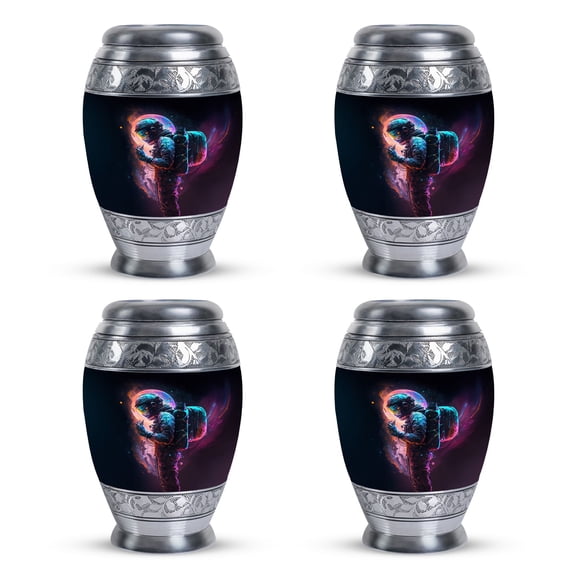 Astronaut Digital Art Ash Keepsakes For Human Ashes - Decorative Urns - Burial Urn For Adult Male - Human Urns For Ashes - Cremation Urns For Adult Ashes Men - Memorial Urn For Ashes (Size-3nch,4pcs)