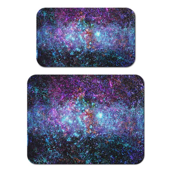 Astronaut Dish Drying Mat, Nebula Cosmic Sci-fi Lovers Space Geek Absorbent Kitchen Mat, Rocket Theme