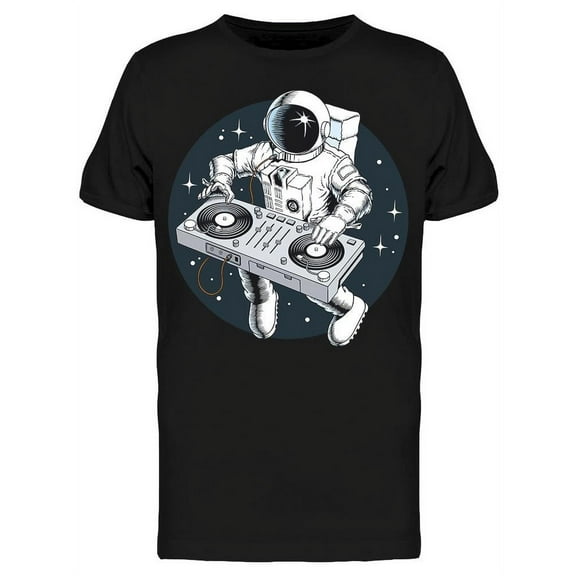 Astronaut Dj With Turntable T-Shirt Men -Image by Shutterstock, Male x-Large