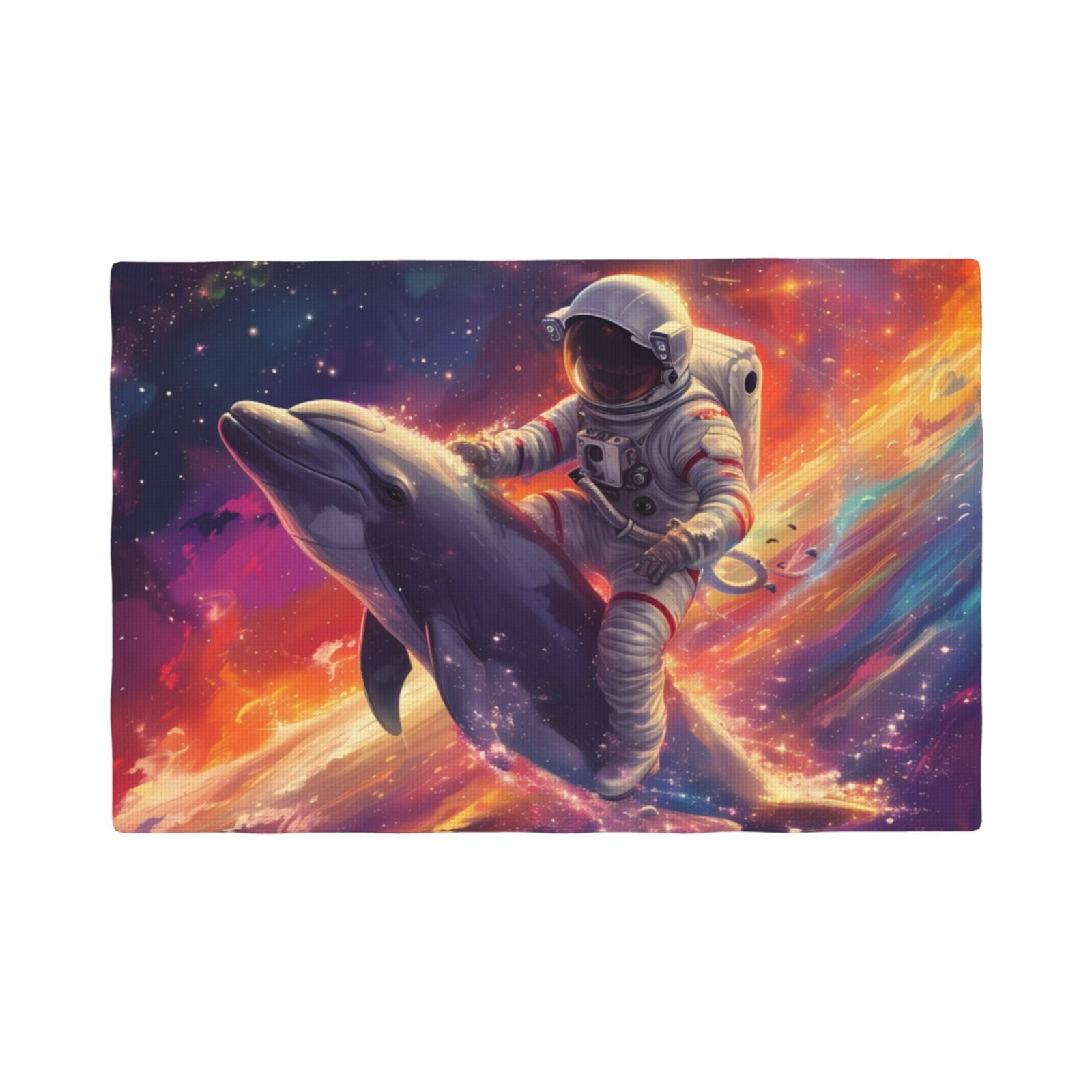 Astronaut Dolphin Placemats Set of 4, Heat Resistant Place Mats, Indoor