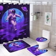 Astronaut Dream Space Adventure Shower Curtain Bathroom Sets Toilet Lid ...