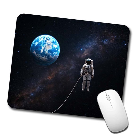 Astronaut Drifting In Space Earth Mouse Pad Low Profile Gaming Mat