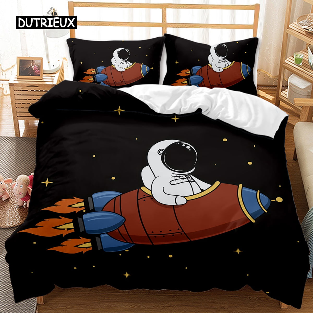 Astronaut Duvet Cover Set Outer Space Tourist Comforter Cover Set for ...
