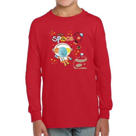 Astronaut Elephant Outer Space Long Sleeve Toddler -Image by Shutterstock, 3 Toddler