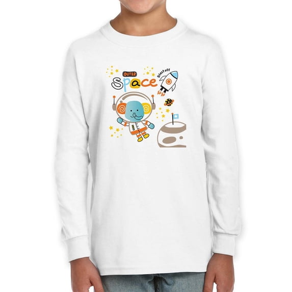 Astronaut Elephant Outer Space Long Sleeve Toddler -Image by Shutterstock, 4 Toddler