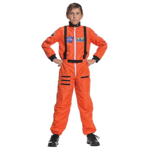 Childs NASA Orange Astronaut Space Flight Suit Costume Small 4-6