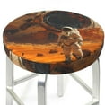Astronaut Exploring Mars Round Bar Stool Seat Covers, Elastic Round