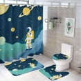 thumbnail image 1 of Astronaut Exploring Space Shower Curtain Bathroom Sets Toilet Lid Rug, Bath Mat And Contour Mat, Shower Curtain 4Pcs, 1 of 8