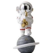 Astronaut Figurine Resin Spaceman Statue Decorative Sculpture Silver Space Decor for Desktop Bookshelf