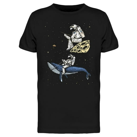 Astronaut Fishing In Space T-Shirt Men -Image by Shutterstock, Male Large