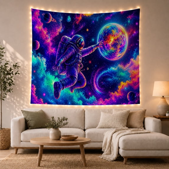 Astronaut Floating in Deep Space Nebula Dreamy Celestial for Sci-Fi Fans Cosmic Exploration Art Decor Christmas Gift Tapestry Wall Hanging for Bedroom and Dorm
