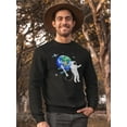 thumbnail image 1 of Astronaut Floating In Space . Sweatshirt Men -Image by Shutterstock, Male 3X-Large, 1 of 4