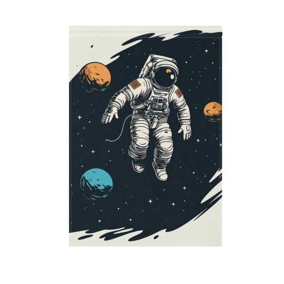 Astronaut Floating in Space Garden Flag 12"x18" Double-Sided Yard Flags for Outside Outdoor All Seasonal Decoration