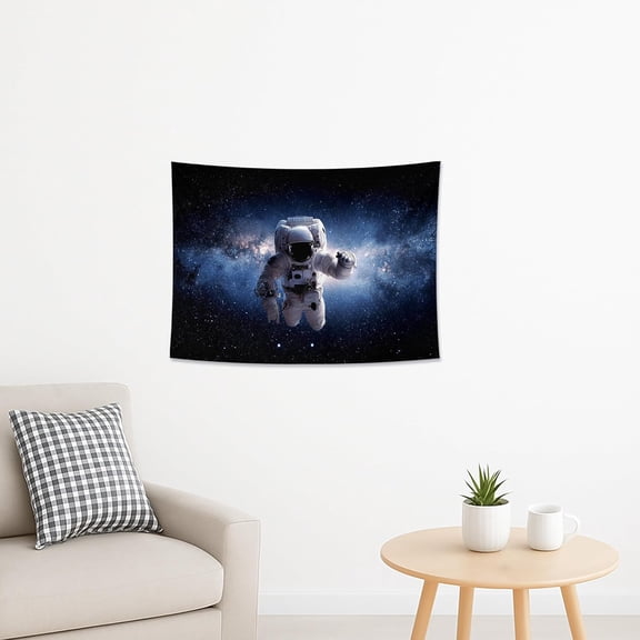 Astronaut Floating in Space Tapestry, Galaxy Blue Wall Hanging, Cosmic Outer Space Decorative Wall Art for Bedroom, Living Room, Dorm, 40 x 30 Inch
