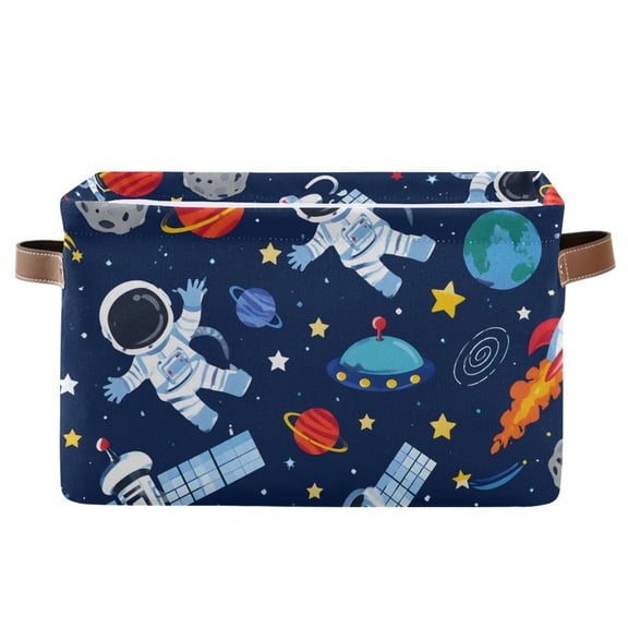 Astronaut Foldable Storage Large Fabric Storage Baskets Organizer Storage Bins with Handles for Home Office