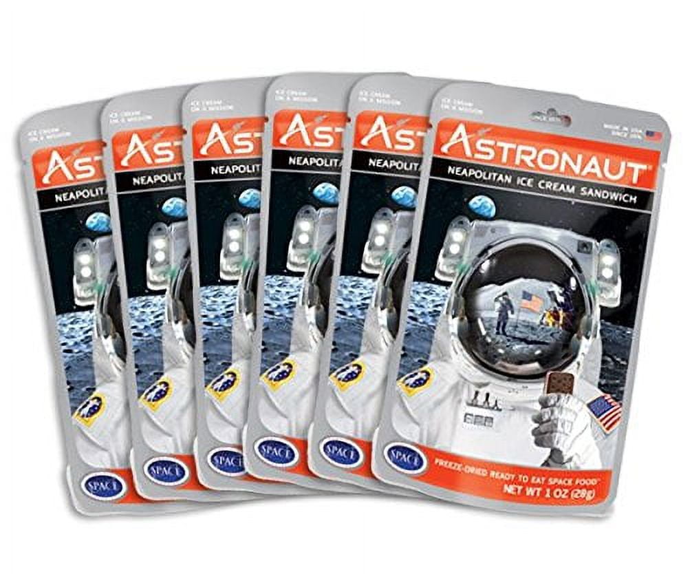 Astronaut Foods FreezeDried Ice Cream Sandwich, NASA Space Dessert, Neapolitan, 6 Count