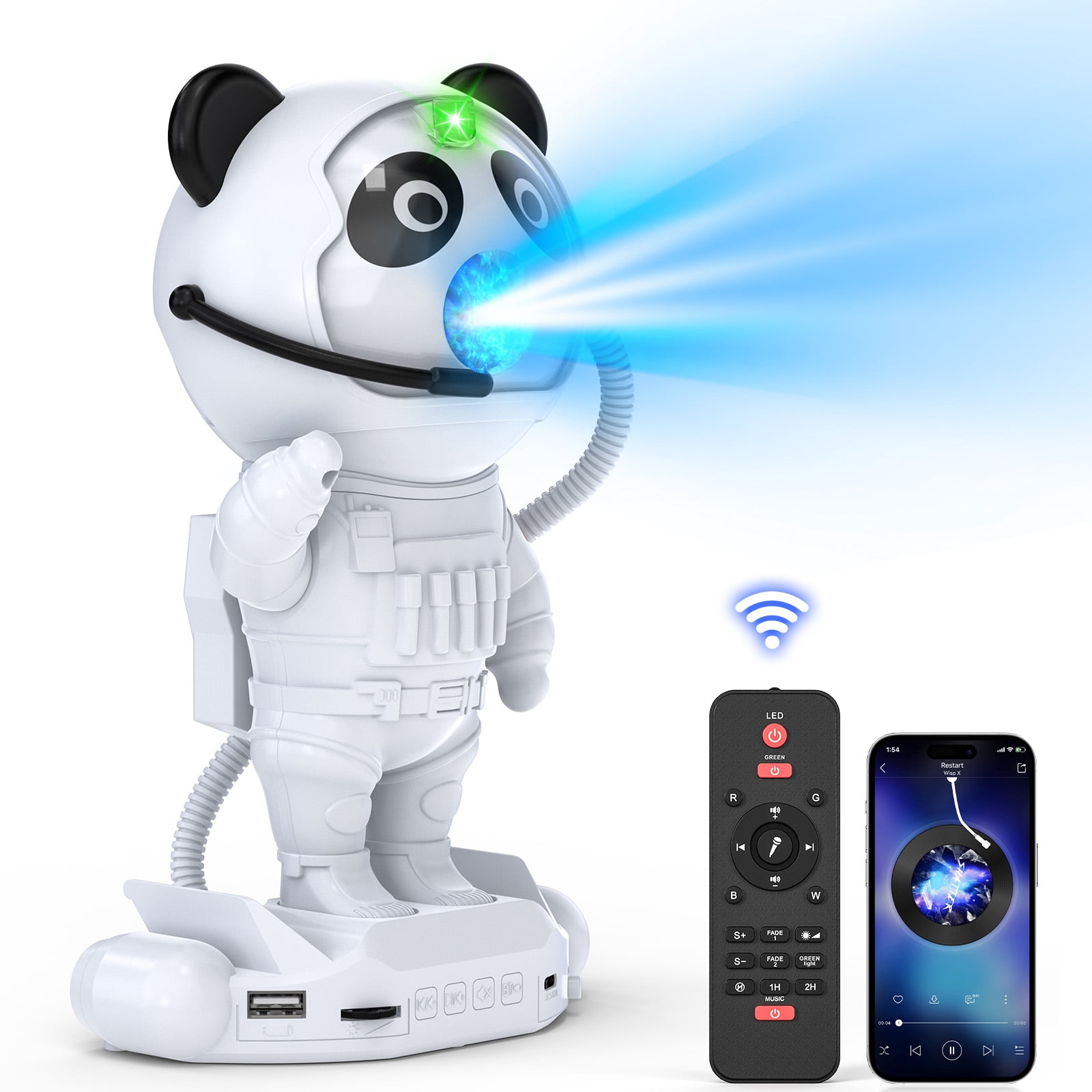 Astronaut Galaxy Light Projector - Starry Night Sky with Bluethooth Player for Room
