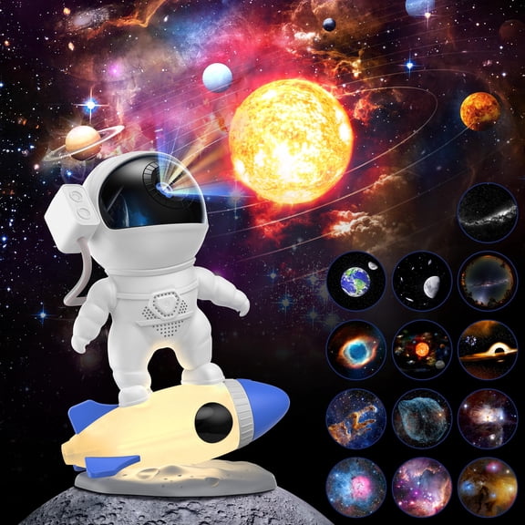 Astronaut Galaxy Projector for Bedroom, HD Galaxy Light Projector with Timer and 360 Rotation, Planetarium Projector with 13 Film Discs and 9 Colors, Star Projector Gift for Kids