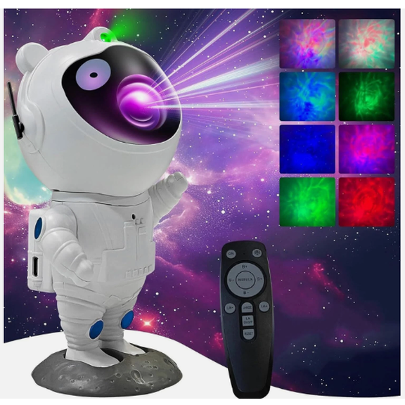 Astronaut Galaxy Projector Night Light – LED Nebula Star Ceiling Lamp for Bedroom Decor