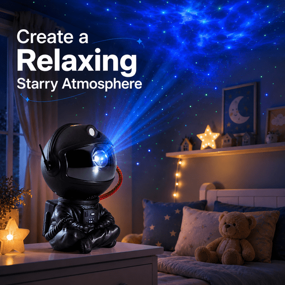 Astronaut Galaxy Star Projector for Bedroom, Starry Nebula Night Light with Remote Control, Timer, 360° Adjustable Head, USB Powered Room Decor Lamp for Kids, Teens & Adults