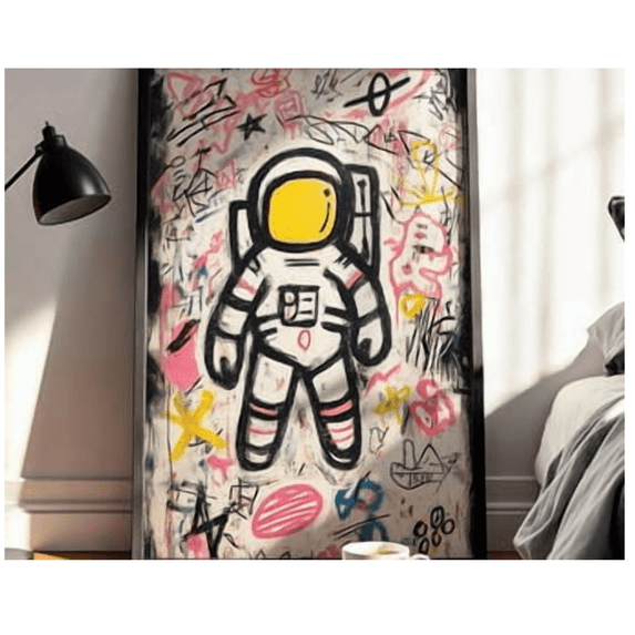 Astronaut Graffiti Wall Art Neoexpressionist Urban Space Poster Modern ...