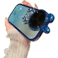thumbnail image 1 of Astronaut Hidden Stand Phone Case for iPhone 14,Cute Rabbit Astronaut Lens Camera Protector Kickstand Luxury Glitter Bling 6D Electroplated Clear Soft TPU Case for Women Blue, 1 of 16