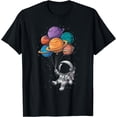 thumbnail image 1 of Astronaut Holding Planet Balloons Floating In Space T-Shirt, 1 of 4
