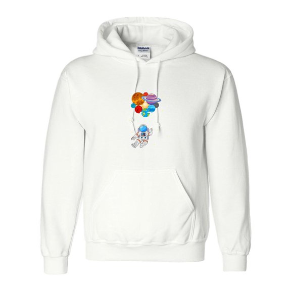 Astronaut Holding Planet Space Art STEM Kids Universe Science Graphic Cool Hoodie Unisex, up to 5XL