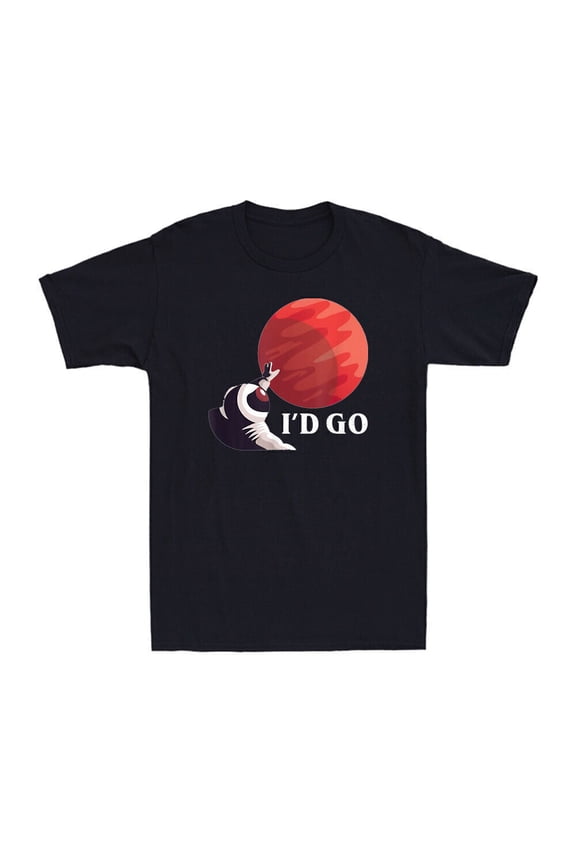 Astronaut I'd Go Mars Funny Universe Space Galaxy Lovers Vintage Men's T-Shirt
