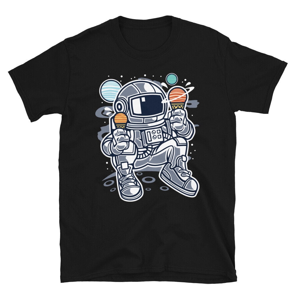 Astronaut Ice Cream Funny Cool Short-Sleeve T-Shirt Novelty Gift ...