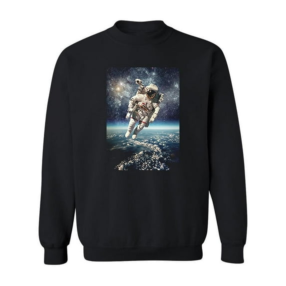 Astronaut In Outer Space . Sweatshirt Men -Image by Shutterstock, Male 3X-Large