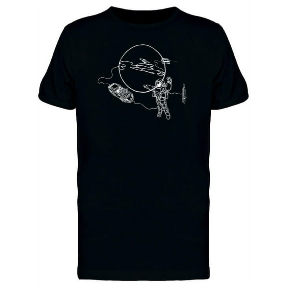 Astronaut In Spacesuit Planet T-Shirt Men -Image by Shutterstock, Male 3X-Large