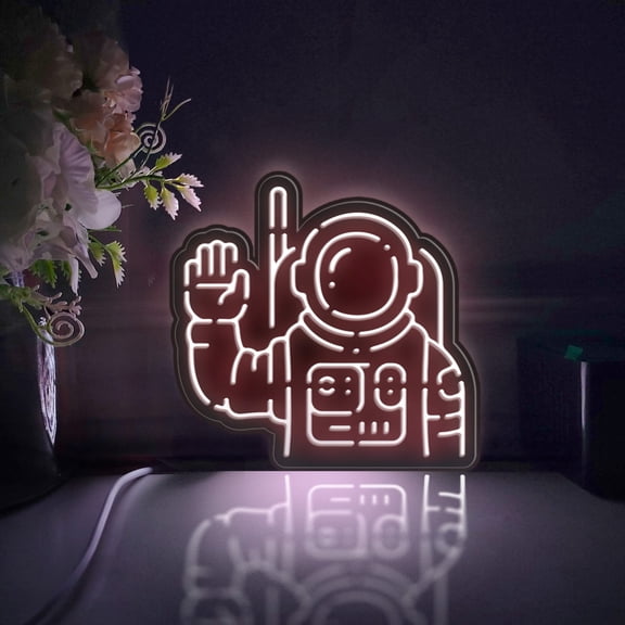 Astronaut Led Light Box, Dimmable Neon-Like Light Signs USB Power for Wall Decor Bedroom Decoration, Static Light (WxH) 16"x15"