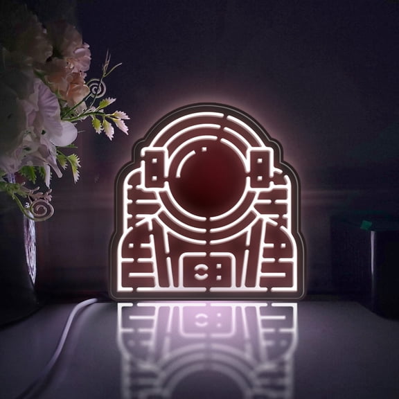Astronaut Led Light Box, Dimmable Neon-Like Light Signs USB Power for Wall Decor Bedroom Decoration, Static Light (WxH) 16"x16"