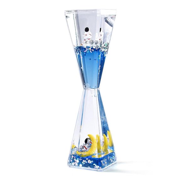 Astronaut Liquid Motion Desk Timer, Moon Spaceship, purpose-built shape, practical reusable construction, for home, office, tabletop