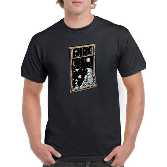 Astronaut Looking At Space T-Shirt Men -Smartprints Designs, Male XX-Large