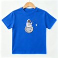 thumbnail image 1 of Astronaut Moon Fishing Boys Graphic Tees Space Kids T-Shirt 100% Cotton Short Sleeve Tops Ages 4-13Y, 1 of 5