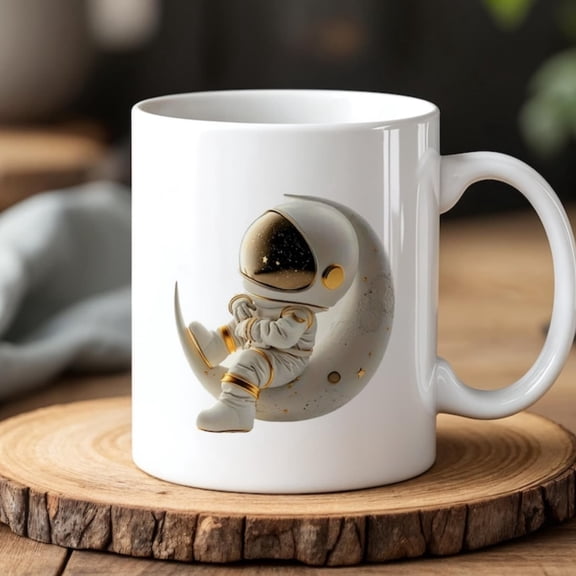 Astronaut Moon Mug 0ml Cute Space Explorer Cup Galaxover Gifoic Dream Coffee Mug Minimal Gold Design.