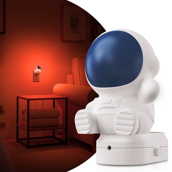 YANSUN 0.5-Watts Astronaut Kids Night Light Plug in, Multicolor RGB Gradient and 3000K Dimmable, White, 1-Pack