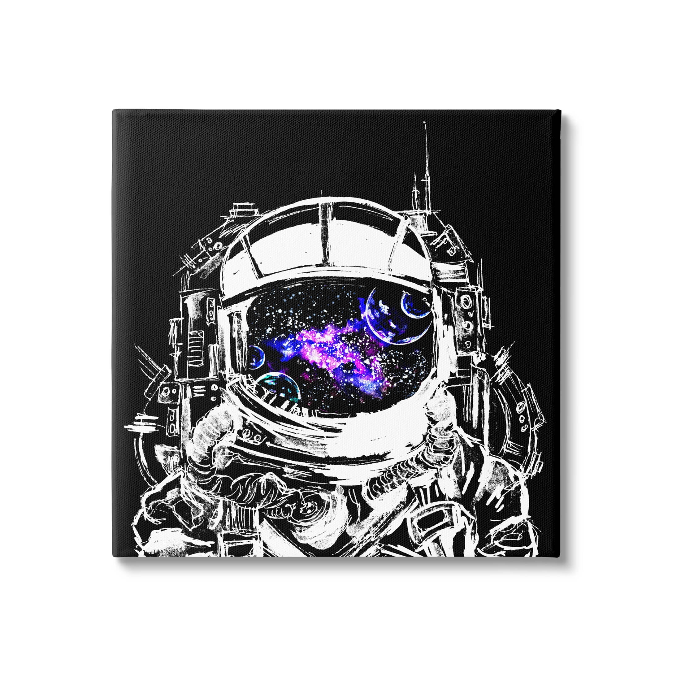 Astronaut Nebula Galaxy Reflection Art for Kids Graphic Art Gallery Wrapped Canvas Print Wall Art