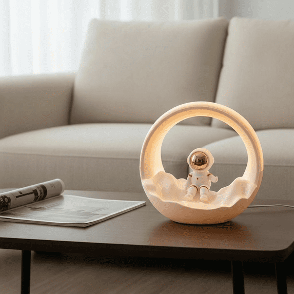 Astronaut Night Light, Touch Control 3 Modes Dimmable, USB Rechargeable ...