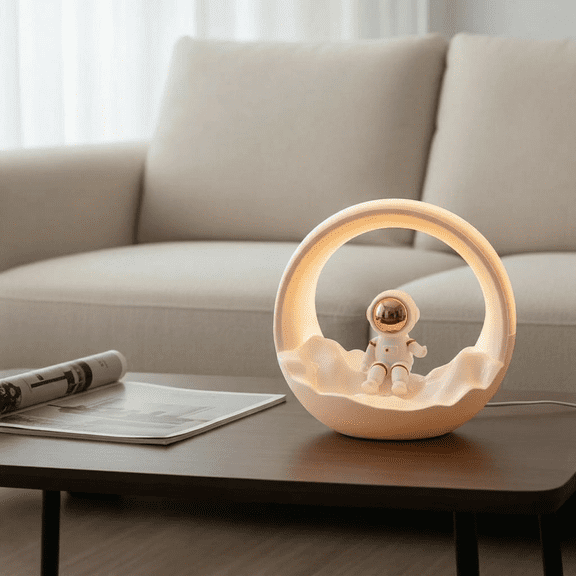 Astronaut Night Light, Touch Control 3 Modes Dimmable, USB Rechargeable with Timer, Safe Warm Bedside Atmosphere Lamp for Home Decor, Kids & Couples Gift.