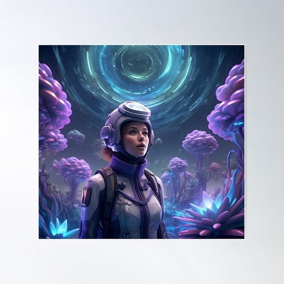 Astronaut On A Strange Planet Design Poster Wall Art, Modern Wall Decor For Living Room Bedroom, 12x18 UNFRAMED