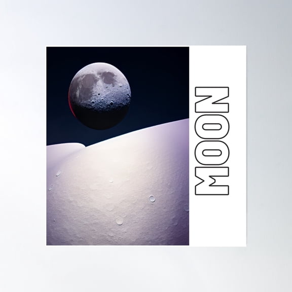 Astronaut On The Dark Moon 19 Poster Wall Art, Modern Wall Decor, 16x16 UNFRAMED